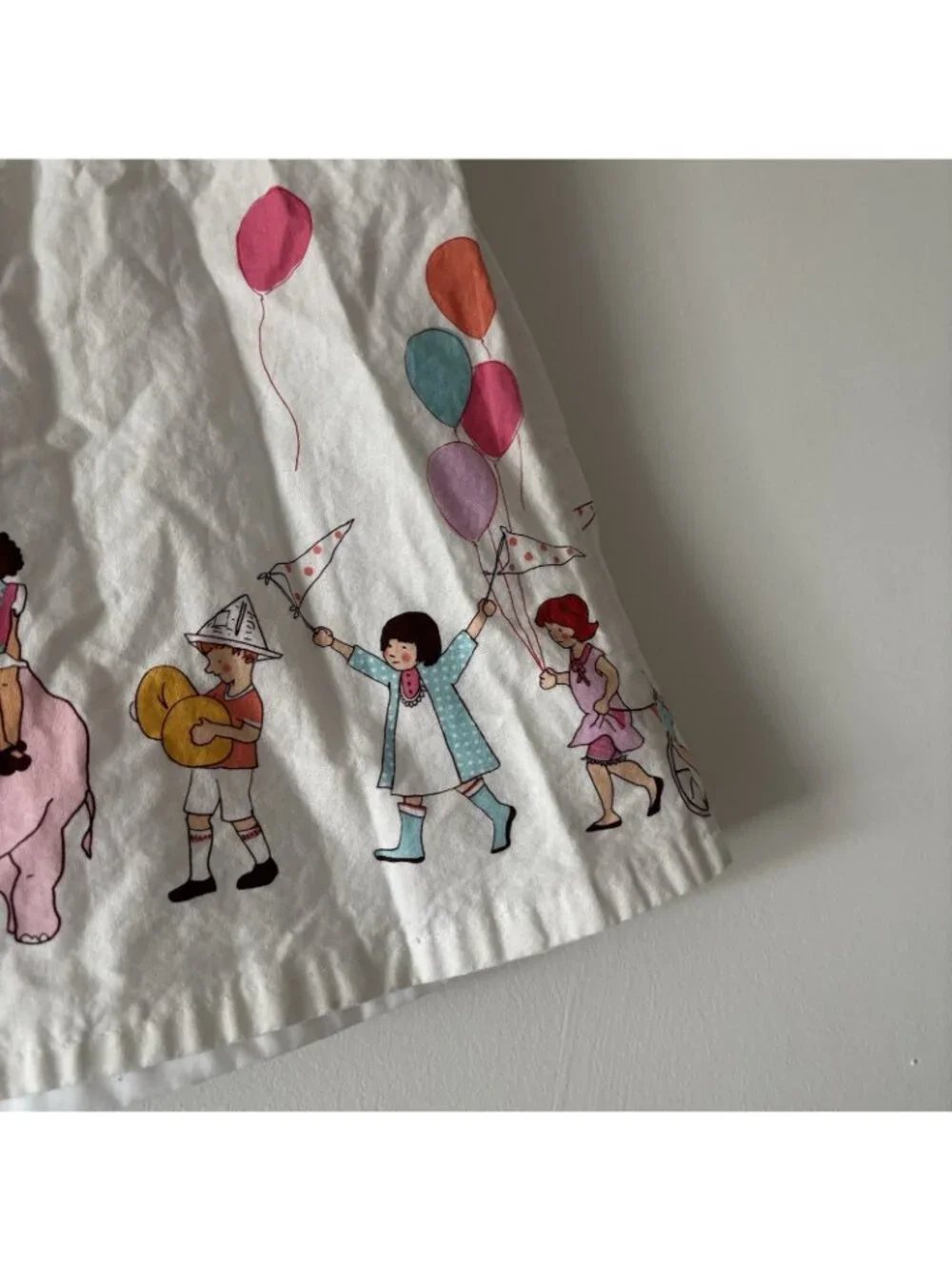 Birthday Party Dress Little Girl Size 4 Balloons Parade White Handmade Party Fun